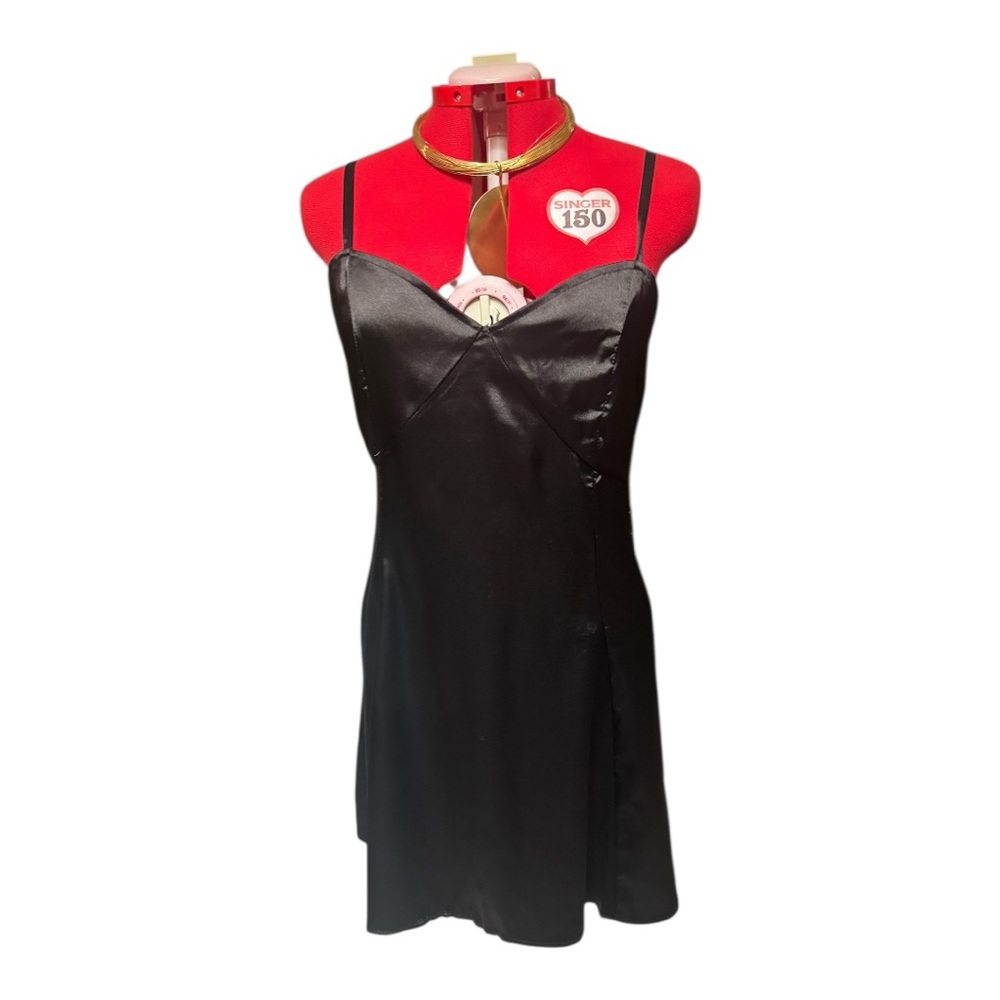 Social collision large satin mini dress